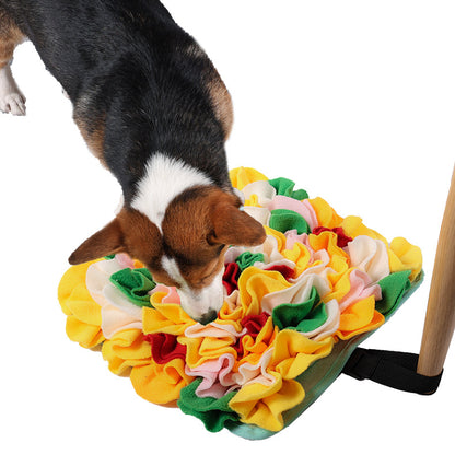 Folded Snuffy collapsible rectangle dog snuffle mat in compact form