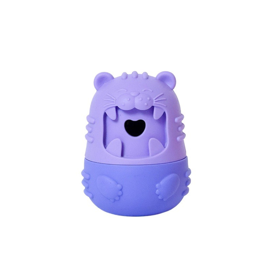 Petkin Monster Treat Dispenser dog toy in red with monster face and treat dispensing feature