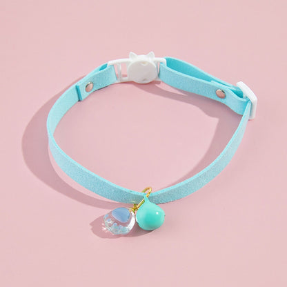 Mokka - Paw Charm Bell Accent Solid Cat Collar