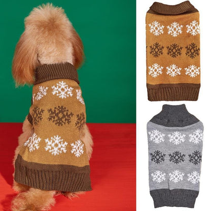 Ozzie - Snowflake Turtleneck Knit Dog Sweater