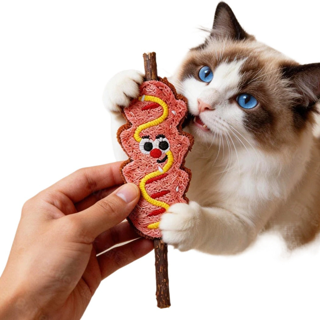 Moo - BBQ Skewer Loofah Cat Toy