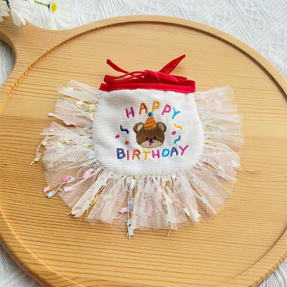 Mokka - Letter Pattern Pet Birthday Hat and Bib