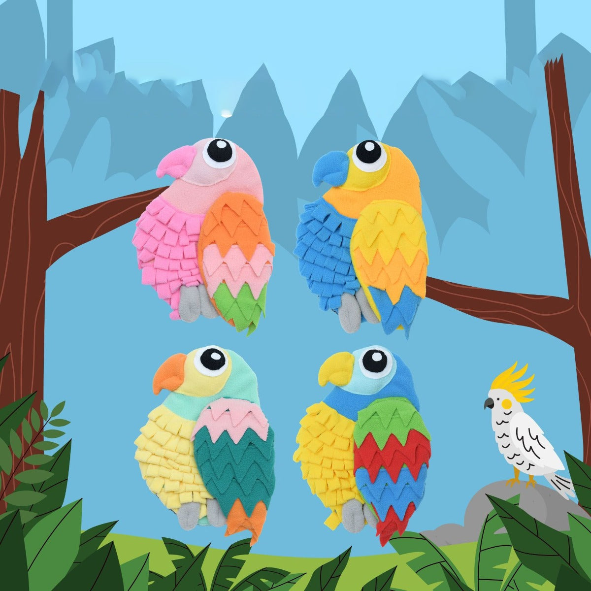 Snuffy – Colorful Parrot Snuffle Toy