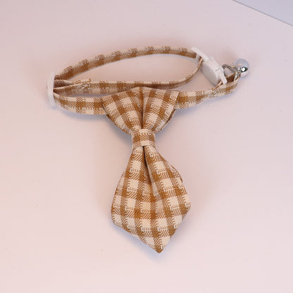 Mokka - British Style Plaid Bow Tie Cat Collar