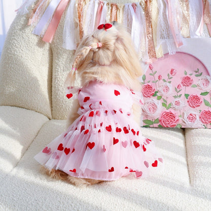 Ozzie - Casual Heart Print Dog and Cat Pet Dress