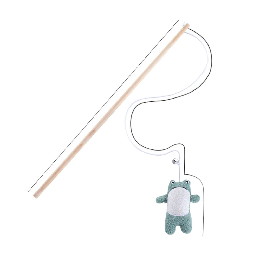 Moo - Plush Character Wand Cat Toy