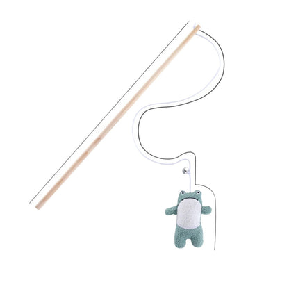 Moo - Plush Character Wand Cat Toy