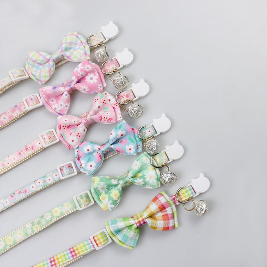 Mokka - Adorable Floral Print Bow Pet Collar