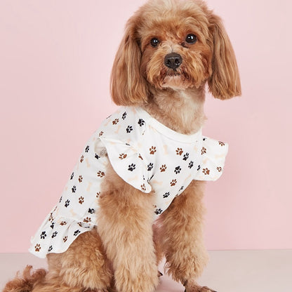 Ozzie - Printed Flutter Sleeve Pet Dress