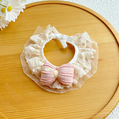 Mokka - Floral Mesh Ruffle Bow Cat Collar