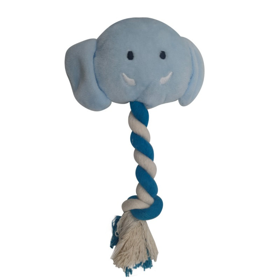 Petkin Elephant Rope Plush Toy lying flat, showing full length and rope ends
