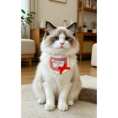 Mokka - Bow Lace-Look Pet Bib