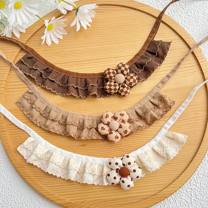 Mokka - Ruffled Flower Accent Cat Collar