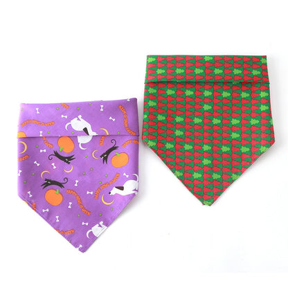 Furbud - Holiday Print Pet Triangle Bandana