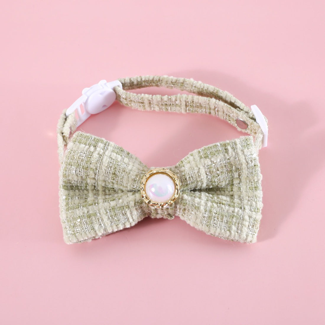 Mokka vintage style bow cat collar with bow detail and strap buckle