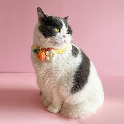 Mokka - Scalloped Floral Tie-On Princess Cat Collar