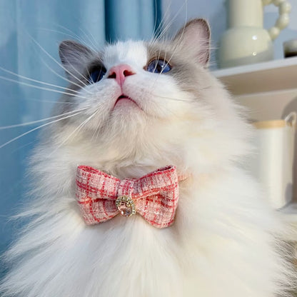 Mokka - Princess Style Plaid Bowknot Cat Collar