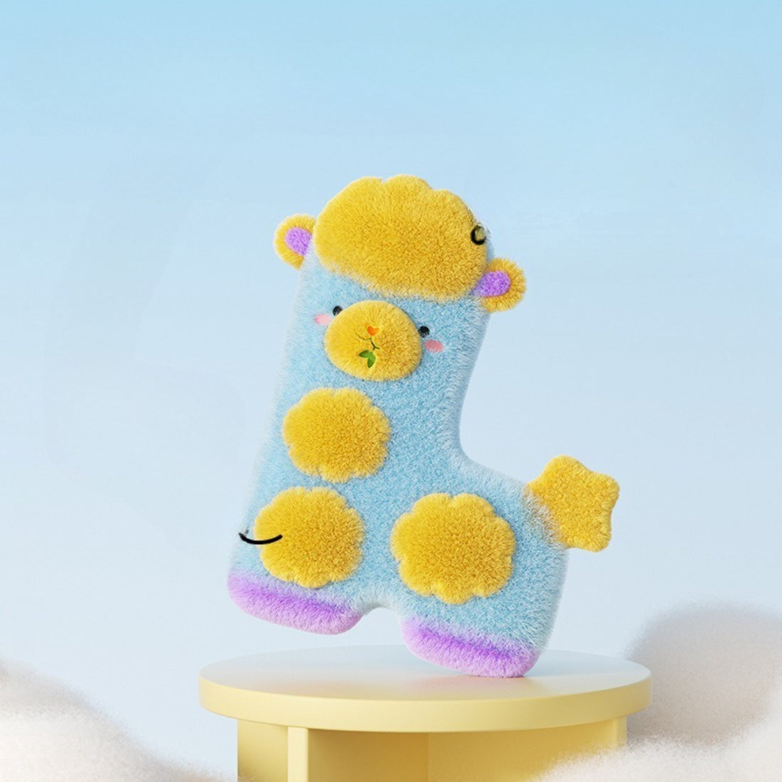 Petkin giraffe plush dog toy laying flat with legs extended
