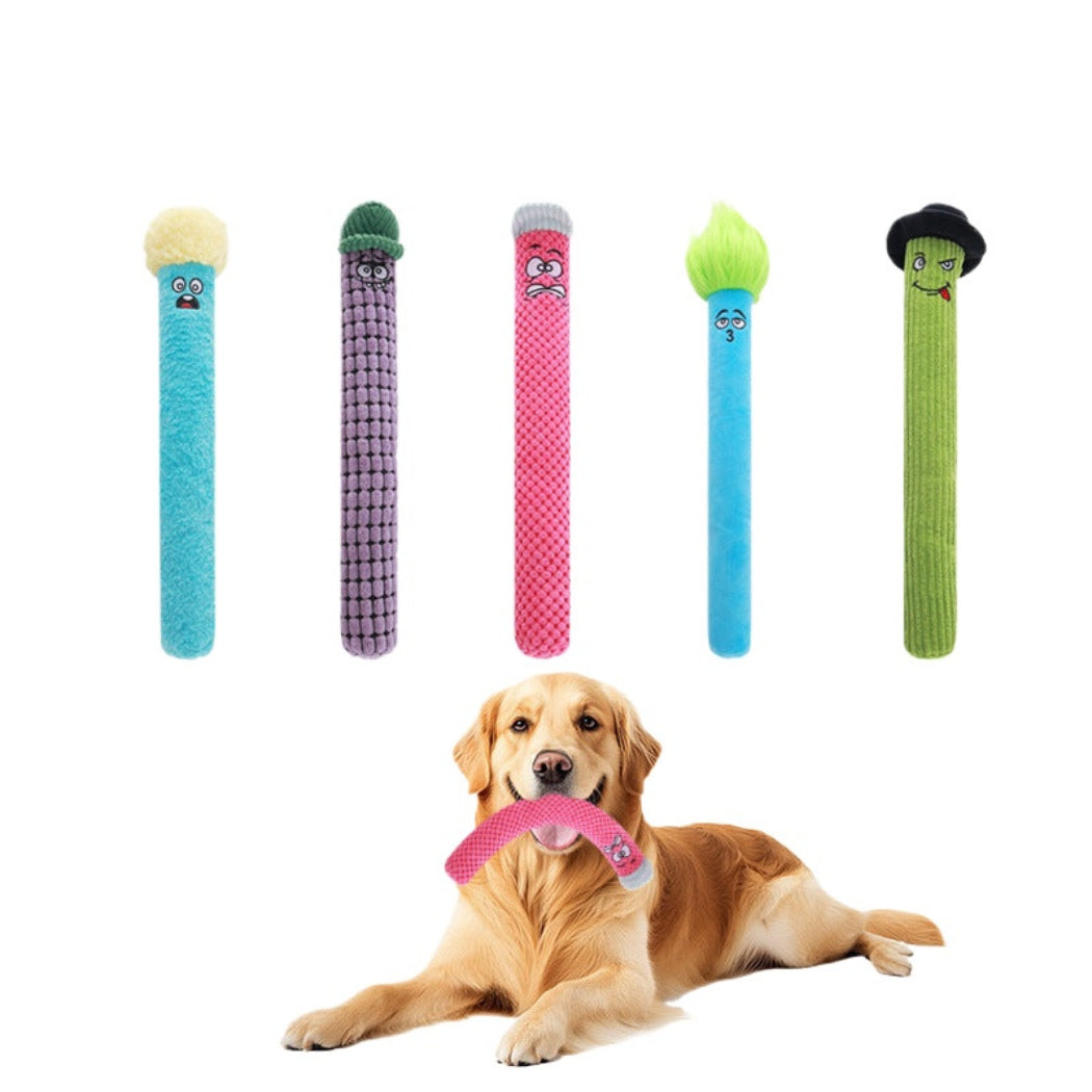 Petkin - Funny Character Stick Plush Dog Toy