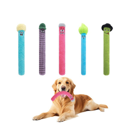 Petkin - Funny Character Stick Plush Dog Toy