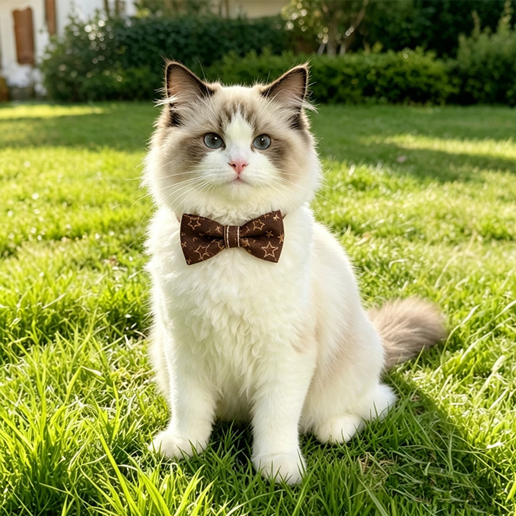 Mokka - Adjustable Bow Tie Star Pattern Pet Collar