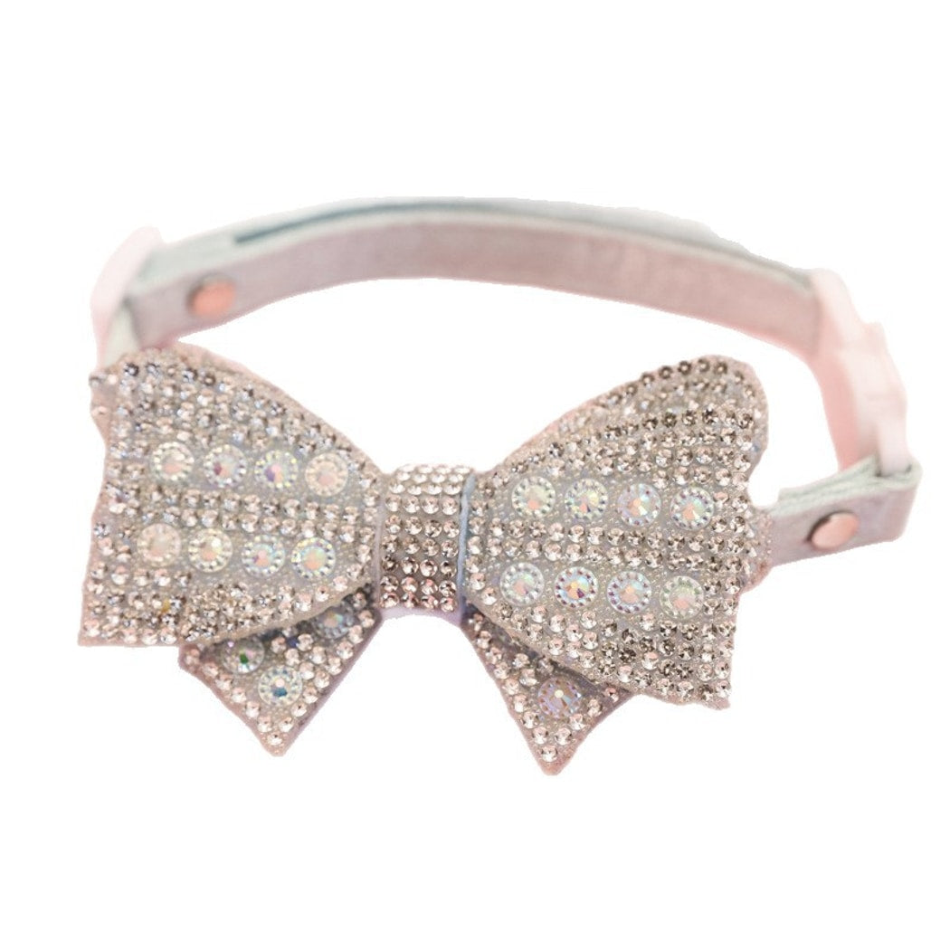 Mokka - Sparkly Bow Accent Pet Collar