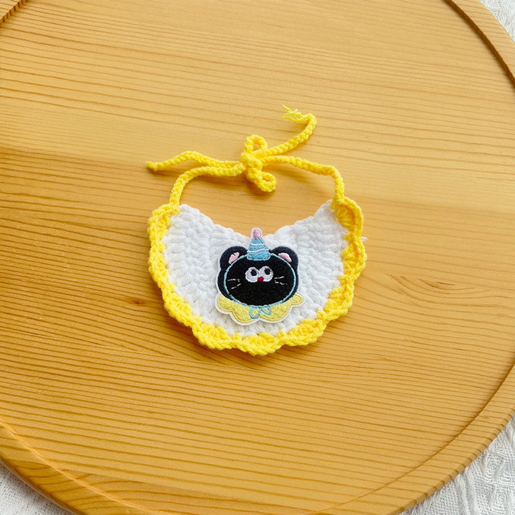 Mokka - Cartoon Party Scalloped Cat Bib