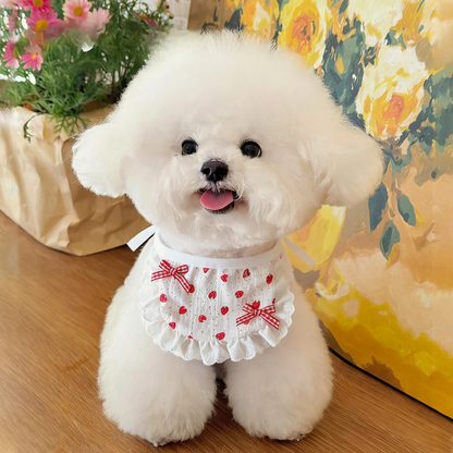 Mokka - Bow Lace Bib Pet Neckwear