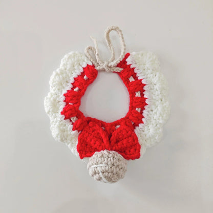 Mokka - Crochet Bow Ball Ruffle Pet Collar