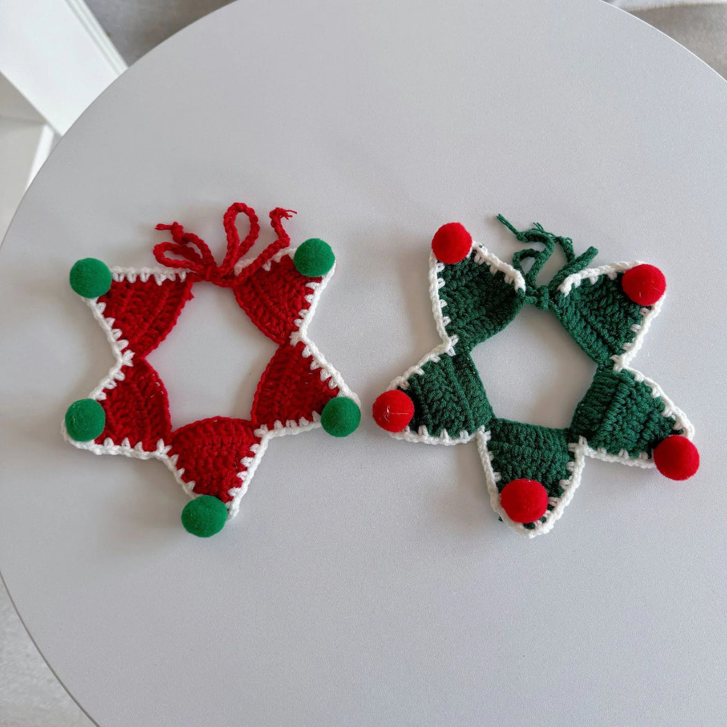 Mokka - Christmas Star Crochet Cat Collar