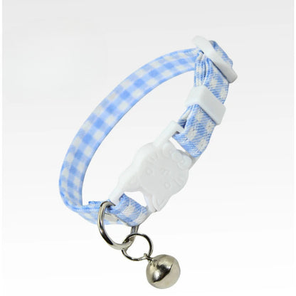 Mokka - Gingham Check Breakaway Bell Cat Collar