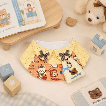 Mokka - Polka-Dot Bear Bib Pet Neckwear