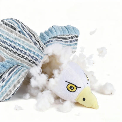 Petkin - Plush Bird with Rope Tail Dog Toy