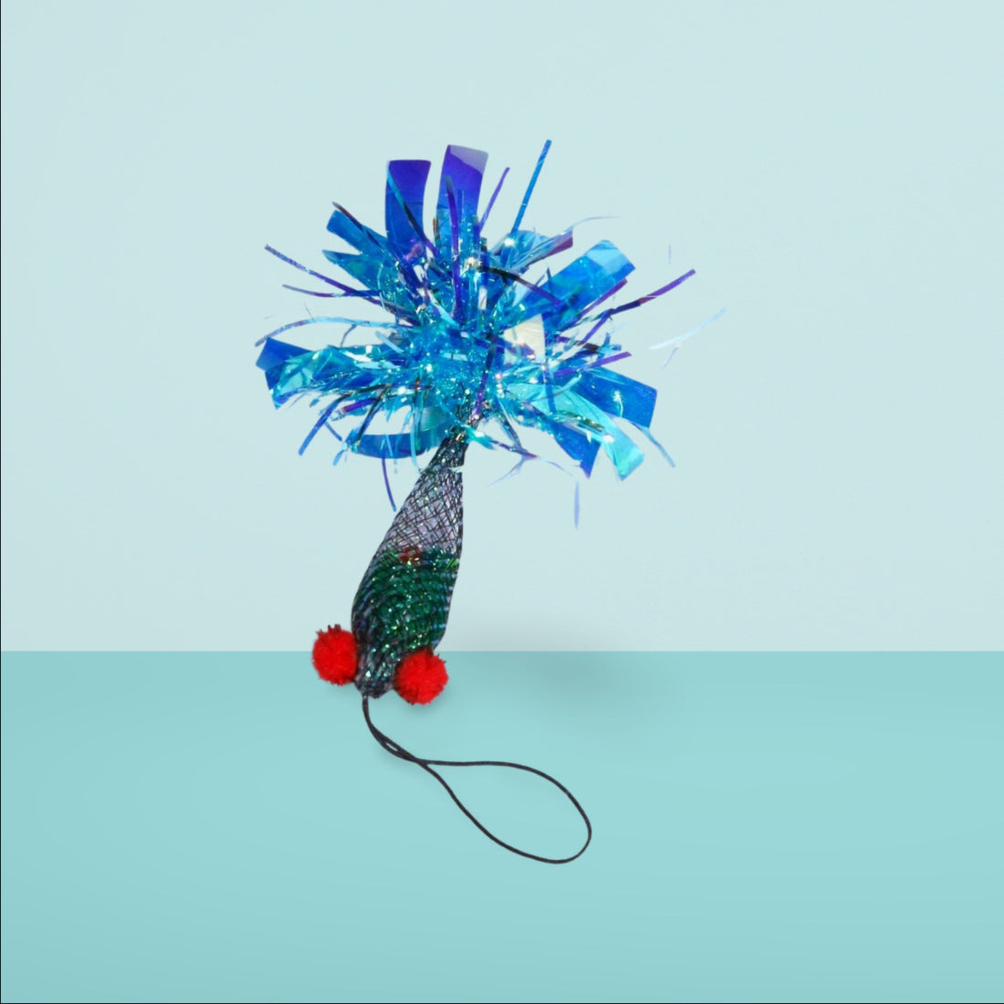 Moo - Sparkle Tinsel Pom Fish Cat Toy