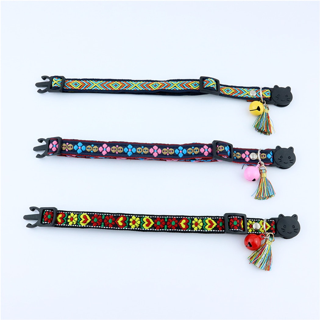 Mokka - Colorful Pattern Bow Detail Cat Collar