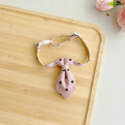 Mokka - Decorative Pet Tie Flower Print Collar