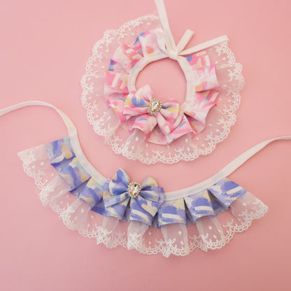 Mokka - Ruffle Lace Floral Cat Collar
