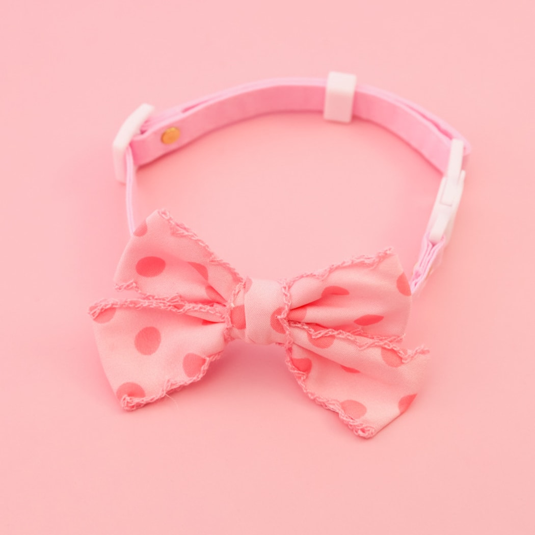Mokka - Polka Dot Bow Bell Cat Collar