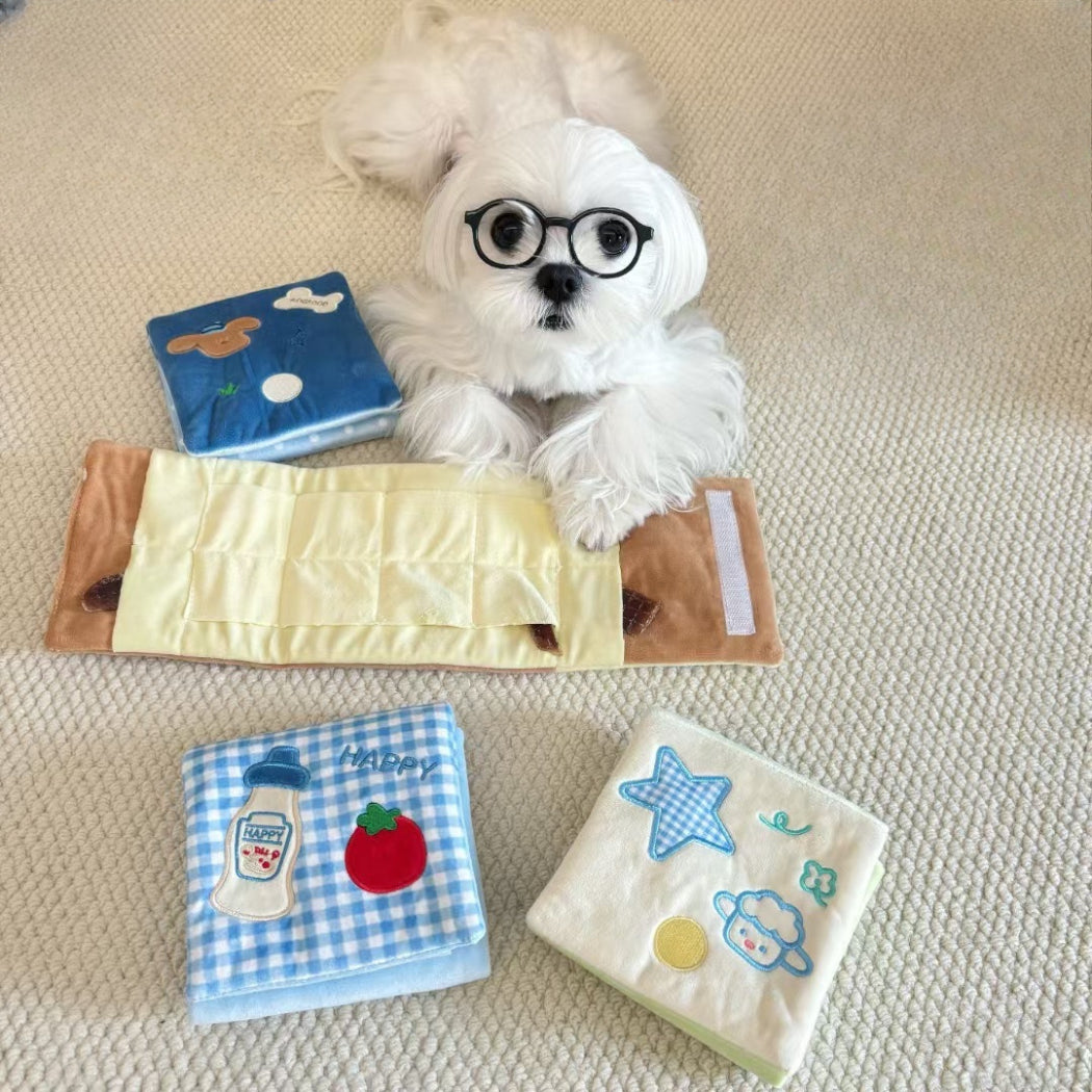 Petkin - Plush Activity Book Snuffy Dog Toy