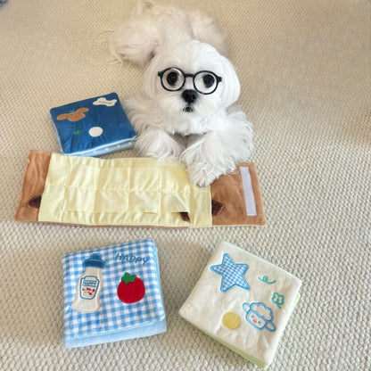 Petkin - Plush Activity Book Snuffy Dog Toy