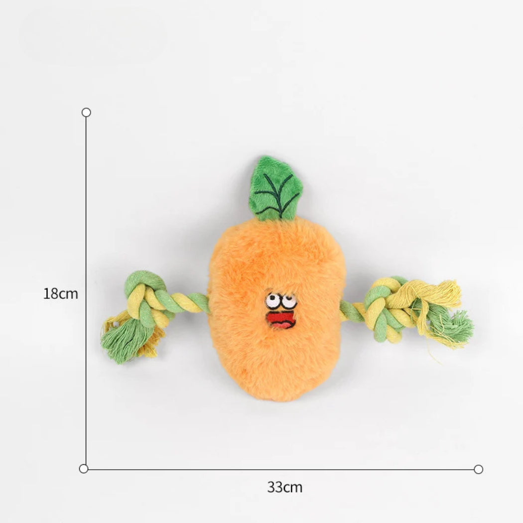 Petkin - Rope-Arm Vegetable-Shaped Plush Dog Toy