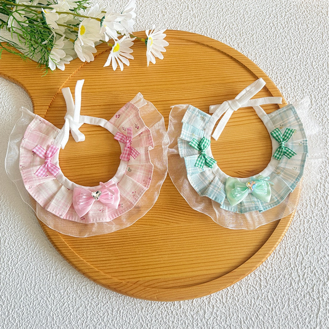 Mokka - Princess Style Plaid Bow Cat Collar