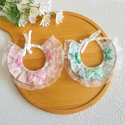 Mokka - Princess Style Plaid Bow Cat Collar