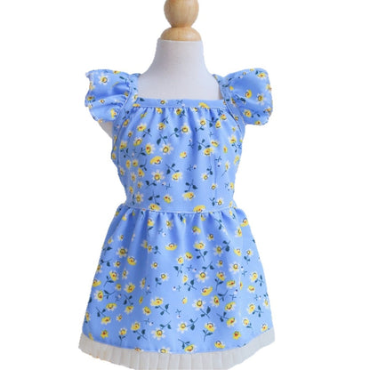 Ozzie - Blue Floral Ruffle Pet Dress