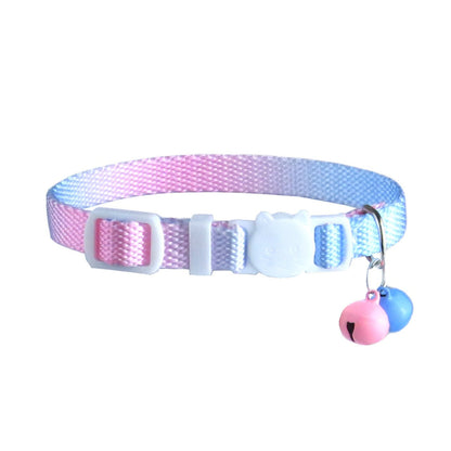 Close-up of Mokka pastel gradient cat collar showing bell detail