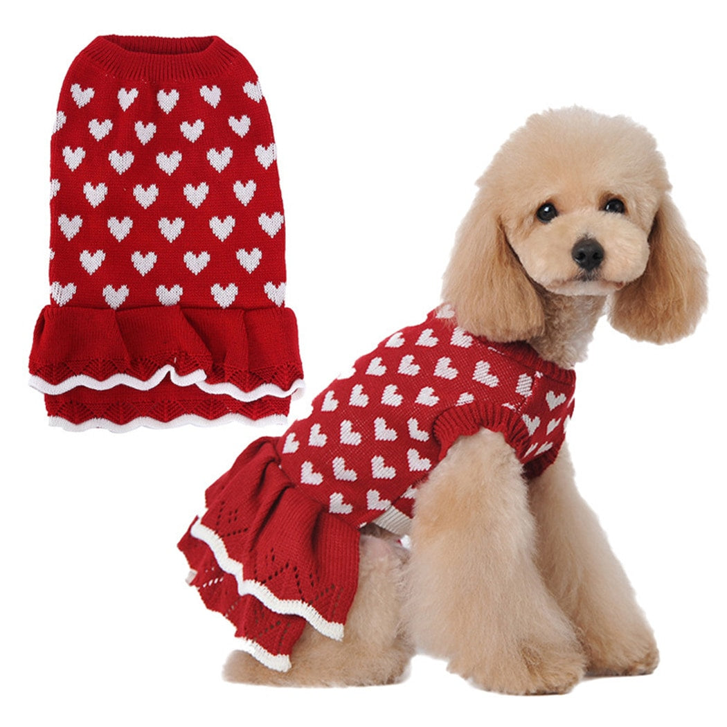 Ozzie - Princess Style Heart Motif Pet Sweater