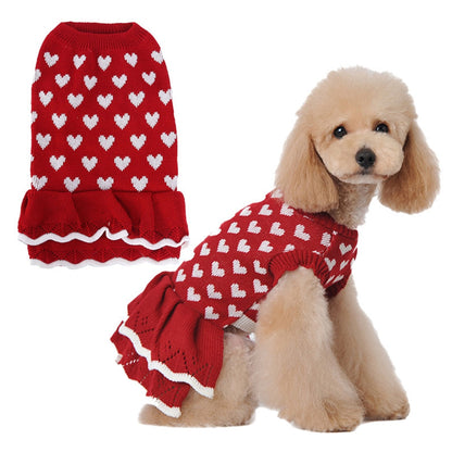 Ozzie - Princess Style Heart Motif Pet Sweater