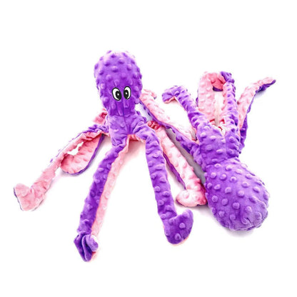 Petkin - Plush Octopus Dog Toy | Crinkle & Squeaky Pet Toy | Soft Interactive Tug Toy