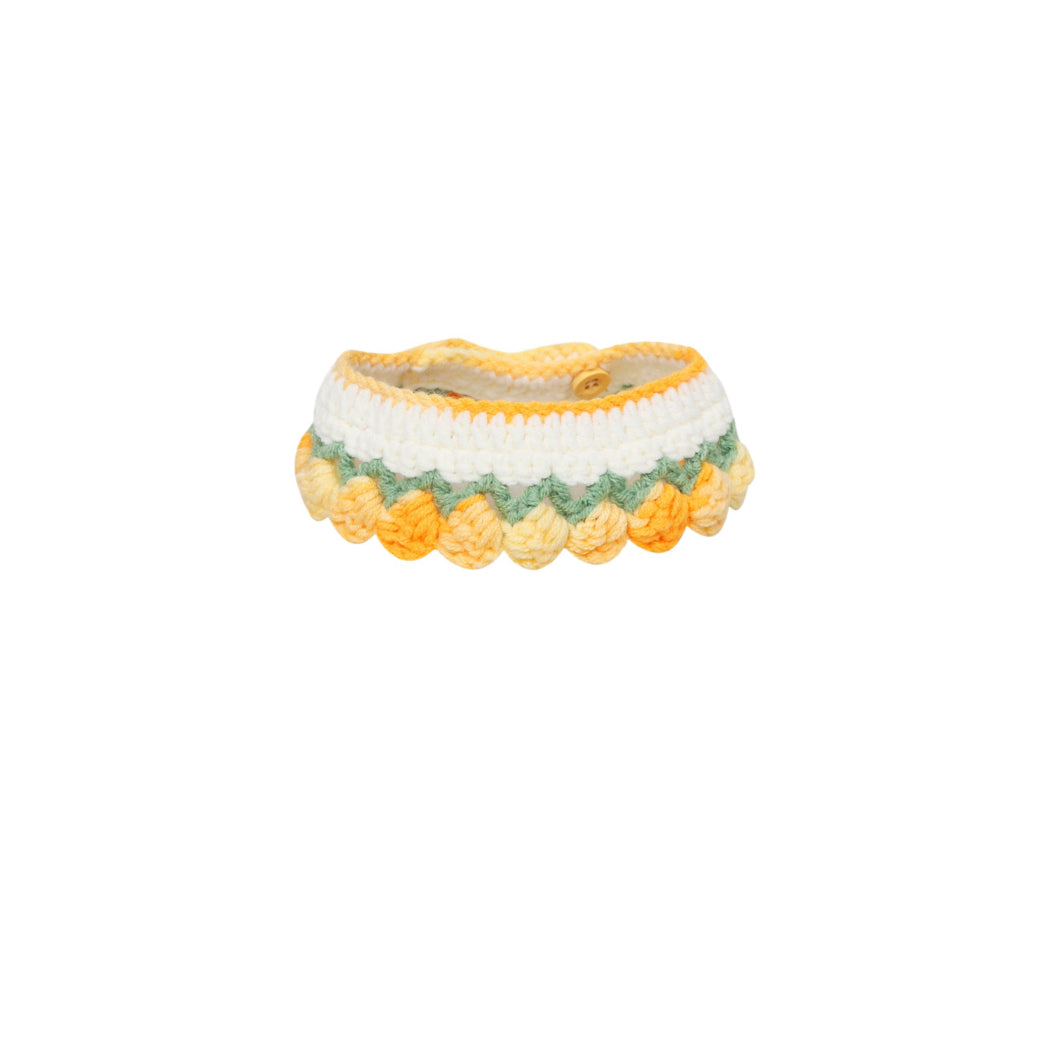 Mokka - Crochet Cat Collar with Tulip Trim