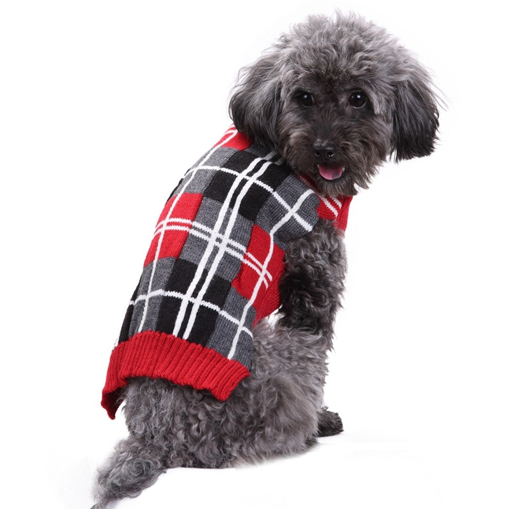 Ozzie - Classic Plaid Style Dog Sweater